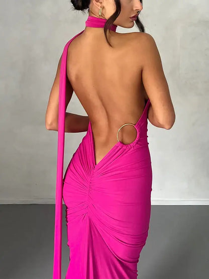 Women's White Bodycon Long Dress - Summer Party Wear - AMULET RING STORE