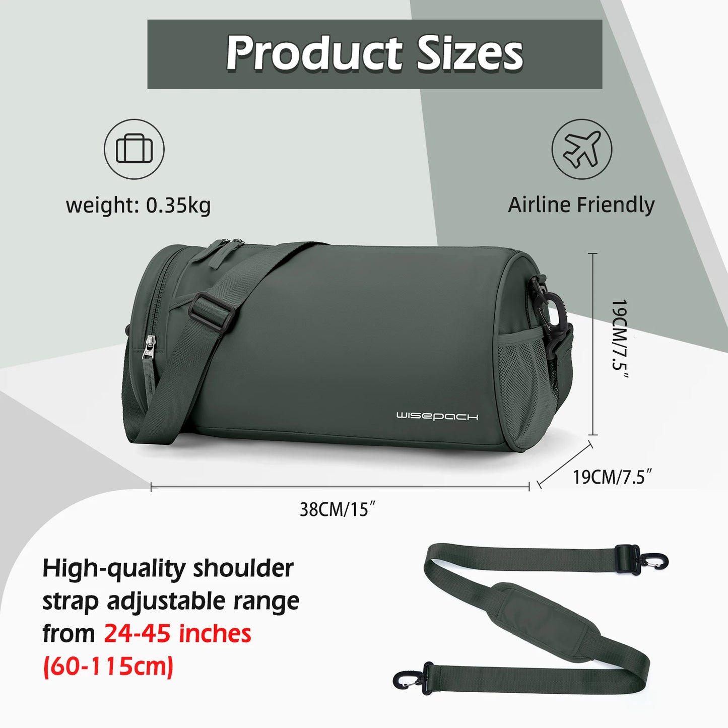 Sports Fitness Bag Women Travel Bag Multi-functional Handbag Yoga Bag Short-Distance Weekender Travel Package Swimming Gym Bags