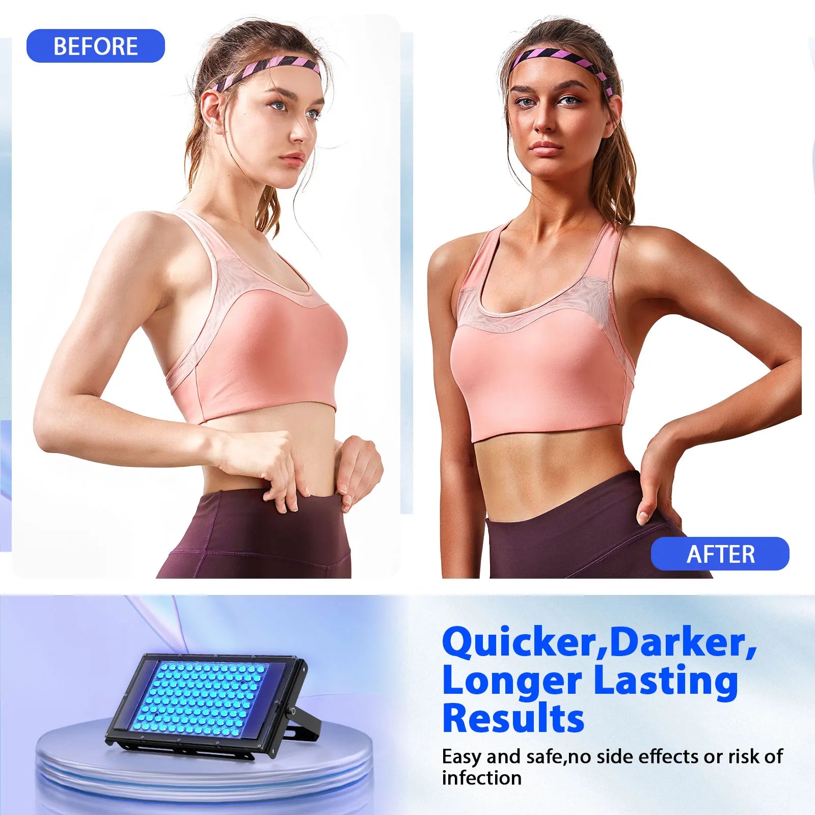 Ultraviolet Tanning Lamp 50W Tripod Solarium Lamp for Tanning Body 48PCS Blue Light Lamp Wavelength 460nm & 480nm Skin care - AMULET RING STORE