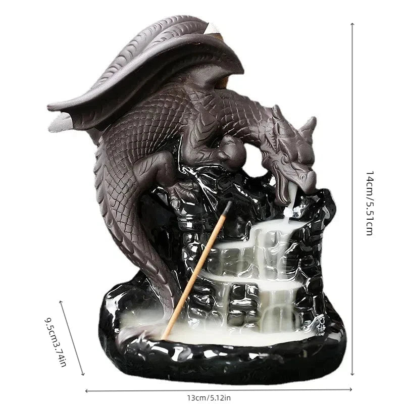 Dragon Backflow Incense holder - holder for home decor, aromatherapy, air purification, fragrance-free - AMULET RING STORE