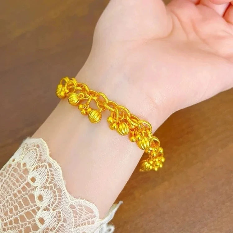 Reaped light luxury bracelet 24K gold, women, AU999 banquet occasions, elegant standard - AMULET RING STORE