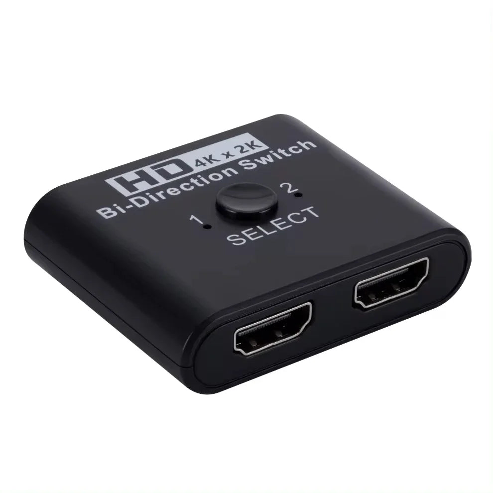 4K 60Hz HDMI Bi-Directional Switch 2x1 Splitter 2 Ports Input 1 Output For PC Laptop Monitor TV Projector Audio Video Converter