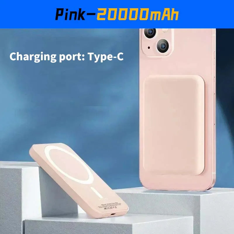 20000mAh Magnetic Power Bank Wireless PD 22.5W Fast Charger