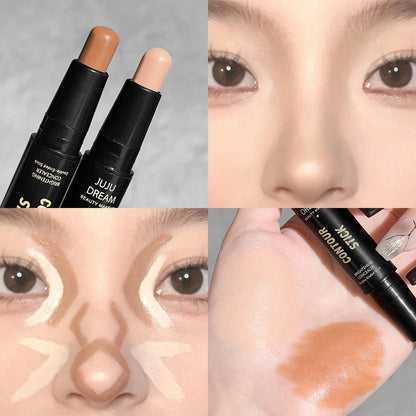 Dual-ended contour stick, facial foundation, concealer, long-lasting dark circles, correcting contour concealer, makeup - AMULET RING STORE