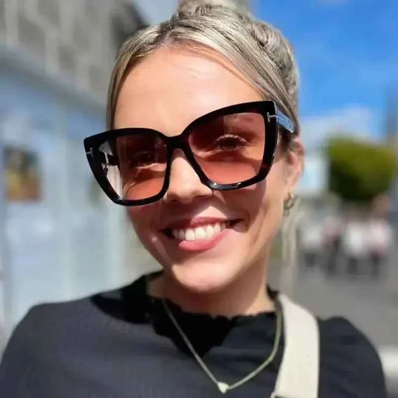 New Square Designer Cat Eye Sunglasses Women Vintage High Quality Sun Glasses Fashion Big Frame Cool Sexy Female Oculos