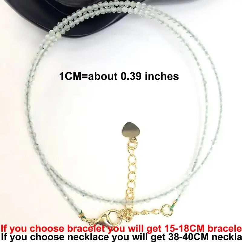 Fashion 2-3mm Faceted stone beads Necklace bracelet Pink Quartz Crystal zircon amethyst Choker Men Female Jewelry Party Gift - AMULET RING STORE