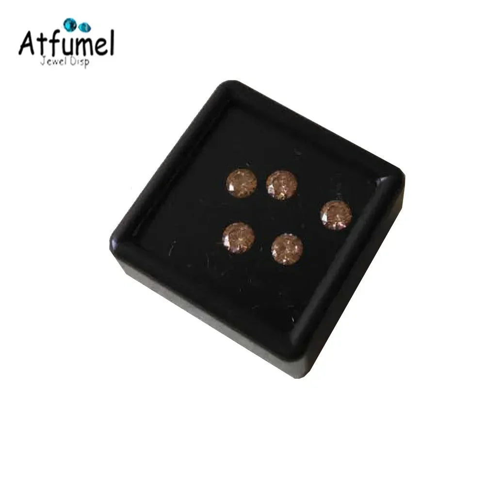 Transperant Square Diamond Jewelry Storage Box Stone Display Case Round Gemstone Organizer 1Pc Small Coin Ring Travel Gift Box - AMULET RING STORE