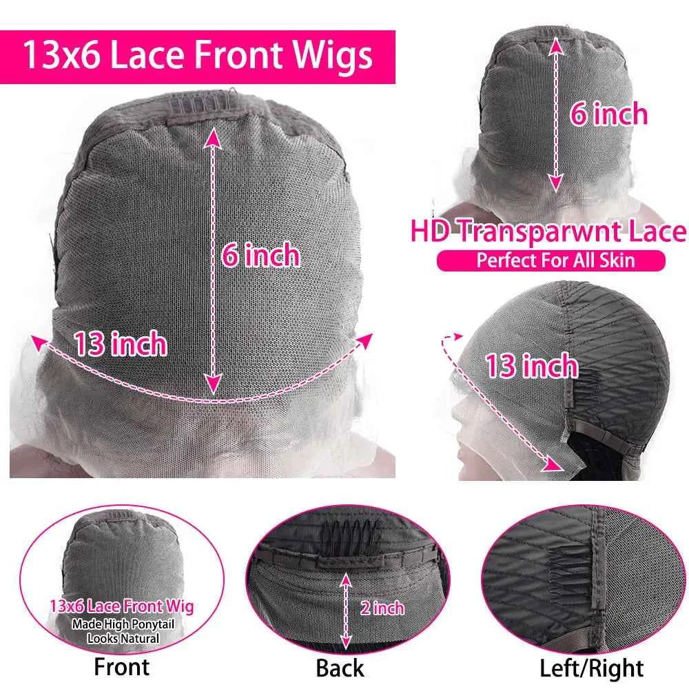40 42 46 inches 200 Density Straight 13x6 HD Transparent Lace Natural Color Brazilian Human Hair Wig For Women Frontal Lace Wig