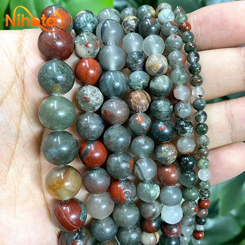 Natural Stone Beads Round Agates Turquoises Amazonite Quartz Lava Tiger Eye Beads