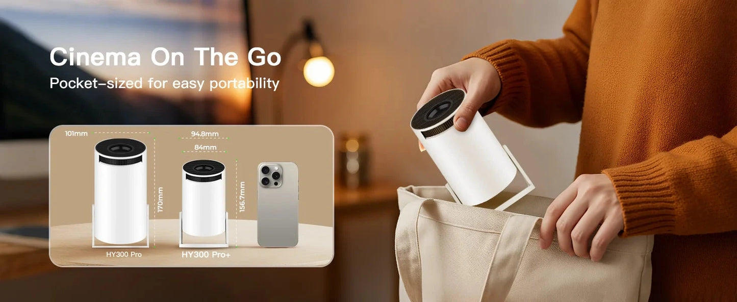 Smart Projector with Wifi and BluetoothPortable 720P 4K Support, Auto Keystone, AirMouse Remote, 180 Degree Rotation