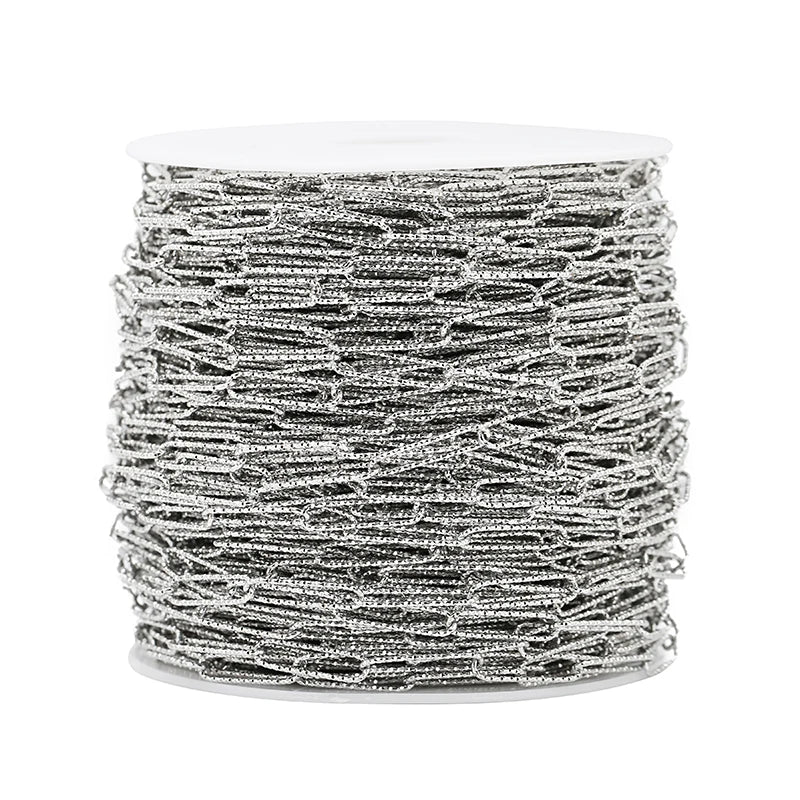 1M Heavy Chunky Hip Hop Chain Stainless Steel Frosted Oval Link Chains for DIY Men Jewelry Making Punk Necklace Bracelet Chain - AMULET RING STORE