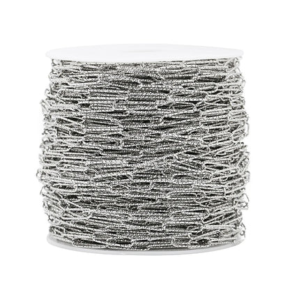 1M Heavy Chunky Hip Hop Chain Stainless Steel Frosted Oval Link Chains for DIY Men Jewelry Making Punk Necklace Bracelet Chain - AMULET RING STORE