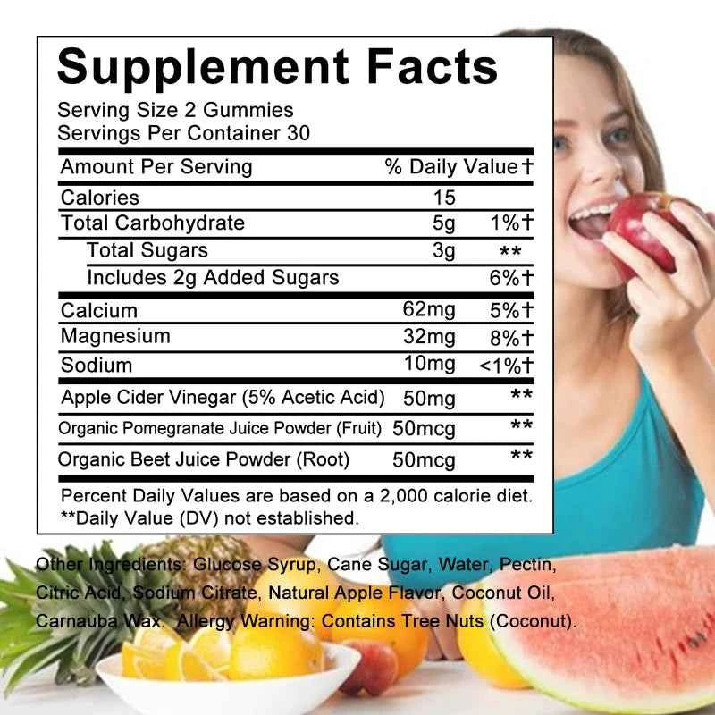 Keto Gummies, Containing 50mg of Apple Cider Vinegar, Support Fat Burning, Promote Ketosis, and Increase Energy