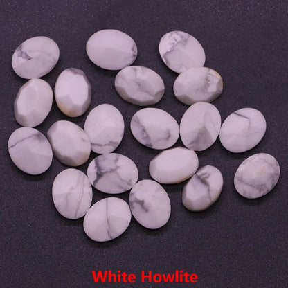 8X10mm Natural Stone Oval Cut Diamonds Faceted Loose Cabochon Beads Amethyst Healing Crystal for Jewelry Making DIY Ring Earring