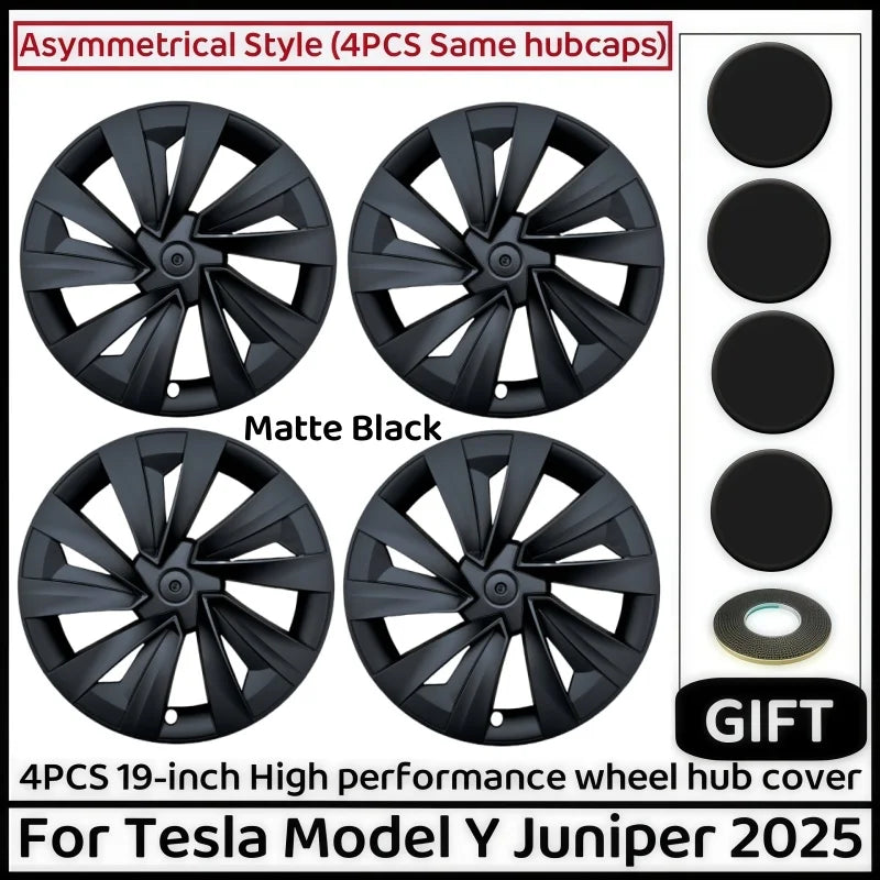 4PCS Wheel Cover for Tesla Model Y Juniper 19 Inch 2025 Car Replacement Wheel Cover Automobile Hub Cap Full Rim Car Accessories