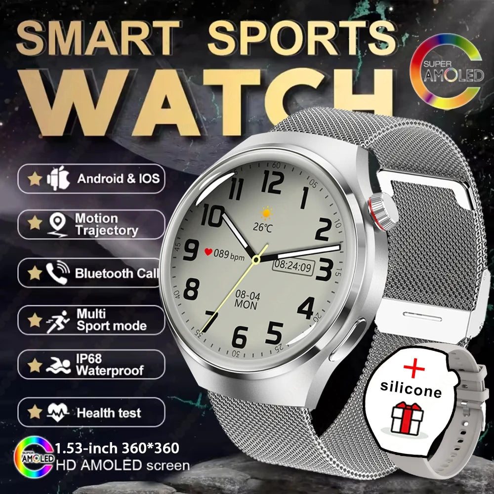 2025 New For HUAWEI GT Series Smart Watch Men AMOLED Screen Heart Rate Health Monitoring Bluetooth Call Business Smartwatch Man
