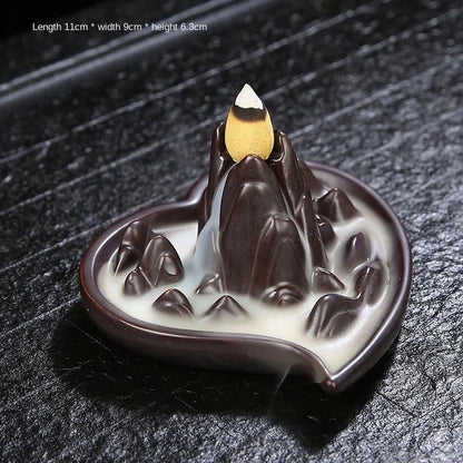 Backflow Incense Burner Ceramic Incense Burner Incense Burner Incense Utensils Tea Ceremony Zen Home Creative Small Ornaments - AMULET RING STORE