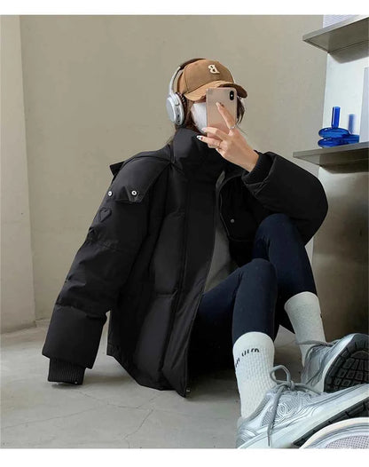 Women's Winter Warm Padded Jacket Coat 2025 New Down Cotton Hooded Solid Thick Parka Waterproof Puffy Korean Fashion Outdoor