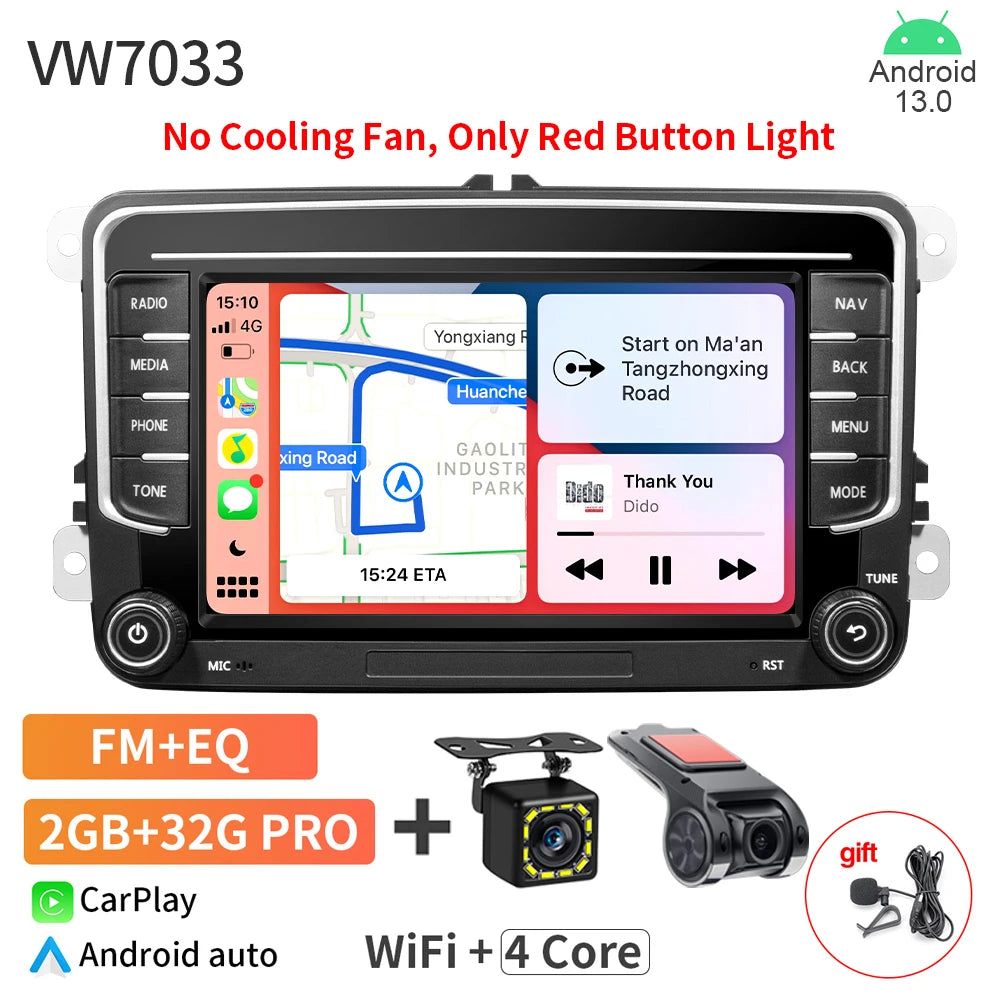 7inch Car Radio CarPlay Android Auto for Volkswagen VW Passat B6 B7 CC Tiguan Touran GOLF POLO CarPlay 7inch 2+32GB / 4+64GB - AMULET RING STORE