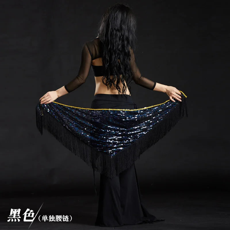 Wholesale Cheap Sexy Women Girls Sequin Triangle Shawl Hip Shawl Belly Dance Belts - AMULET RING STORE
