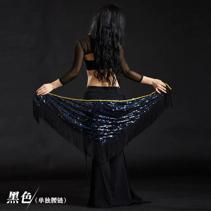 Wholesale Cheap Sexy Women Girls Sequin Triangle Shawl Hip Shawl Belly Dance Belts - AMULET RING STORE
