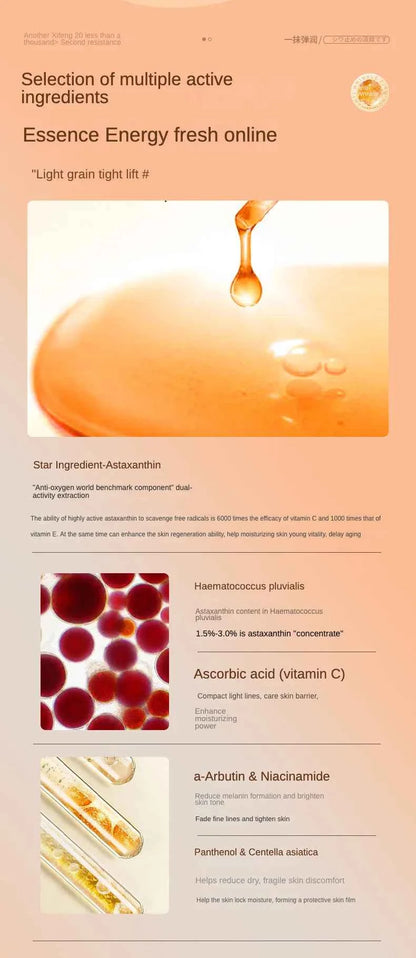 Astaxanthin Ampoule Anti Aging Face Serum Anti-aging Wrinkles Skin Brighten Whitening Hydrating Face Care Essence 30pcs/set