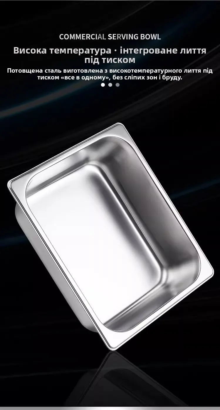 Stainl Steel Rectangular Covered Small Seasoning Box Food Container Thermal Rectangular Basin for Restaurant Kitchen - AMULET RING STORE