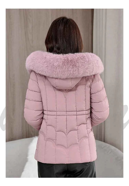 Winter 2025 New Down Jacket Women Parkas Fashion High-Quality Warm Cotton Padded Coat Ladies Short Overcoat Hooded Overwear Tops