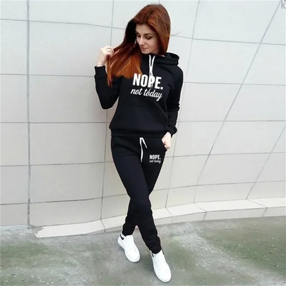 Women's sportswear sportswear jogging clothes ladies casual hooded sportswear suit clothes hoodie + sports pants sportswear - AMULET RING STORE