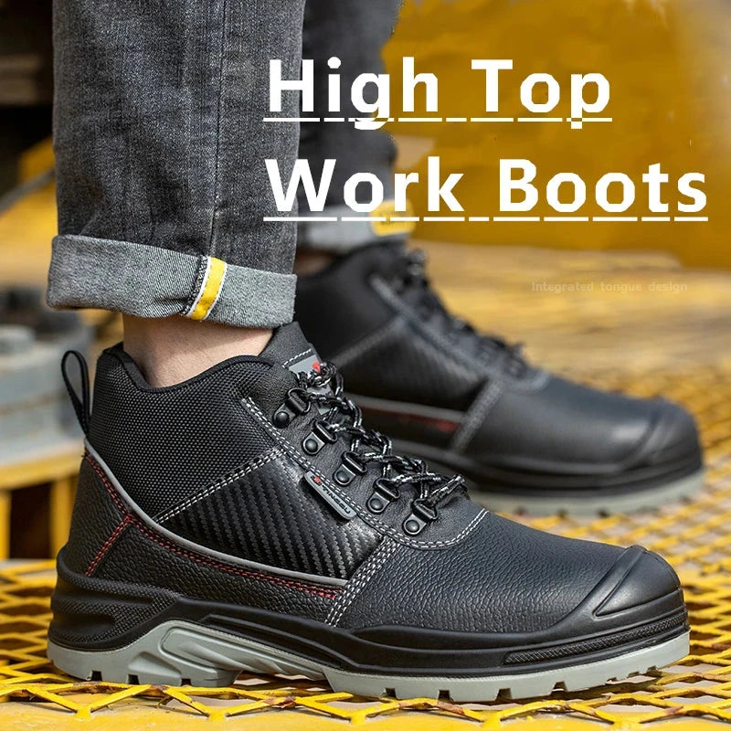 Safety Shoes Men Waterproof Work Boots Anti-smash Anti-puncture Protective Shoes Indestructible Steel Toe Boots Outdoor Sneaker - AMULET RING STORE