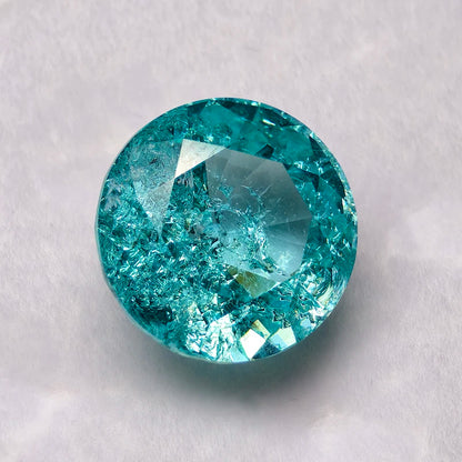Lab Grown Paraiba Round Cracked Ice Cut Tourmaline Gemstone For DIY Jewelry Making Material Selectable AGL Certificate