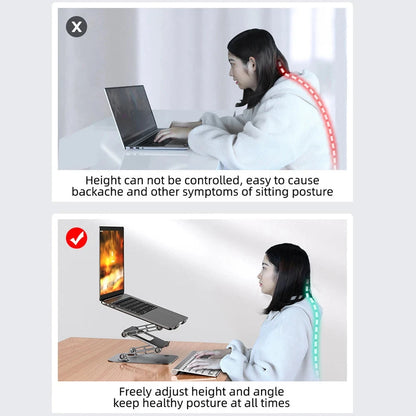 Adjustable Laptop Stand Aluminium Foldable Laptop Holder Portable Notebook Tablet Stand Cooling Support For MacBook Air Pro ipad - AMULET RING STORE