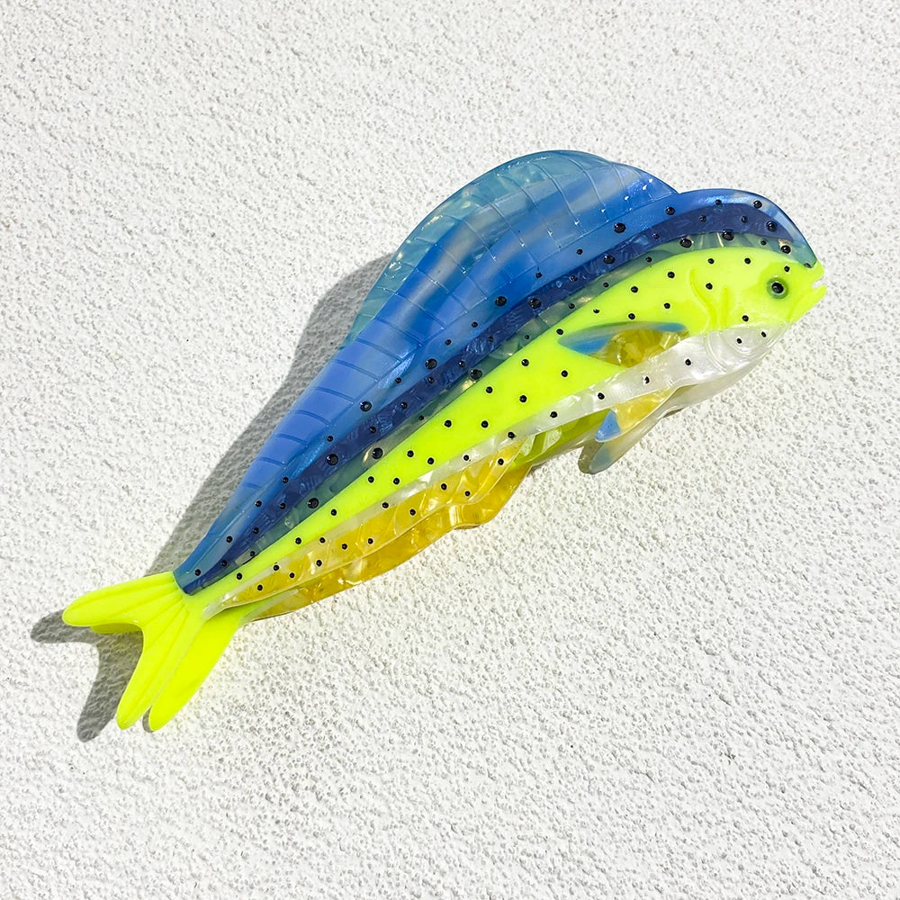 Creative Funny Acetate Tortoise Sturgeon Fish Shark Hairpin Oversize Marine Animal Barrettes Thick Hair Clip Claw Accessories - AMULET RING STORE