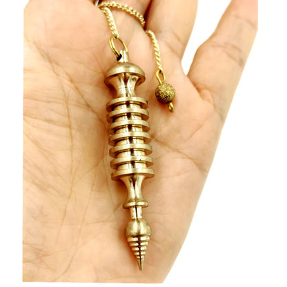 Bronze Metal Copper Spiritual Point Pendulum for Divination Healing Dowsing Wicca Balancing Pointed Cone Pendant Pendulum