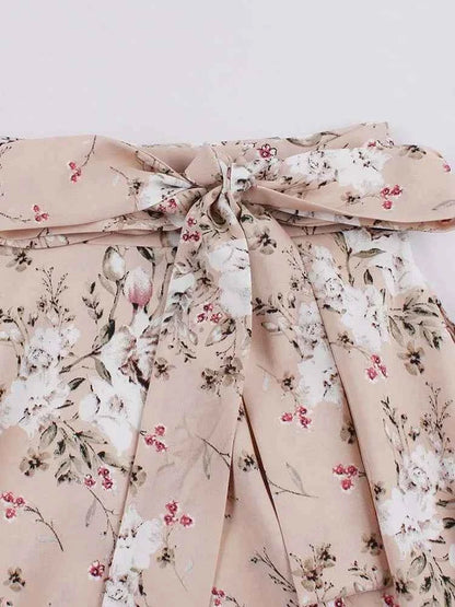 Women's High Waist Pleated Midi Skirts Female Summer Plaid Vintage Casual A-line Loose Skirt With Belt Pocket