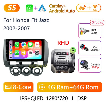 2 Din Android 10.0 Car Stereo Radio Multimedia Video Player For Honda Fit Jazz City 2002 2003 2004 2005 2006 2007 GPS Navigation - AMULET RING STORE
