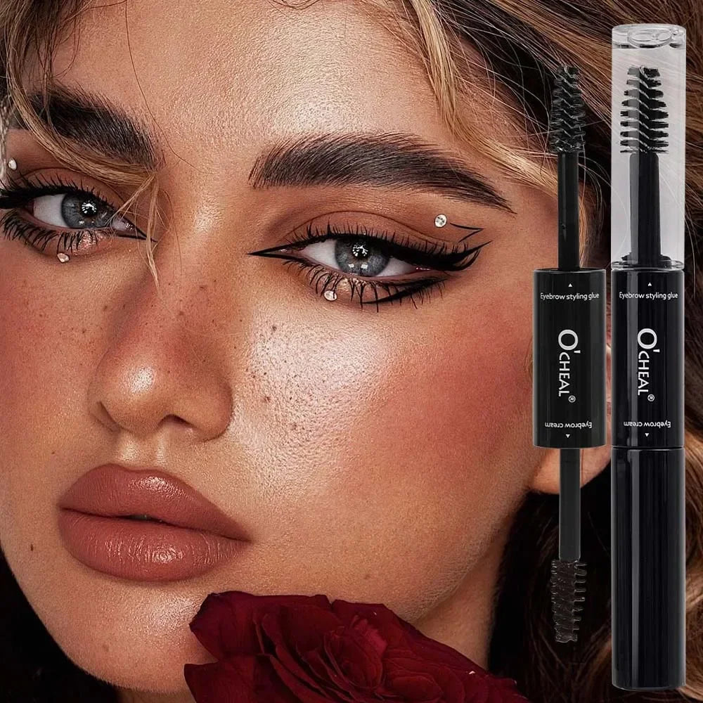 Double-ended Black Brown Dye Eyebrow Styling Gel Waterproof Lasting Wild Brow Tint Wax Transparent Liquid Brows Cream Cosmetics - AMULET RING STORE