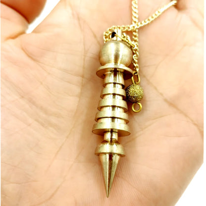 Bronze Metal Copper Spiritual Point Pendulum for Divination Healing Dowsing Wicca Balancing Pointed Cone Pendant Pendulum