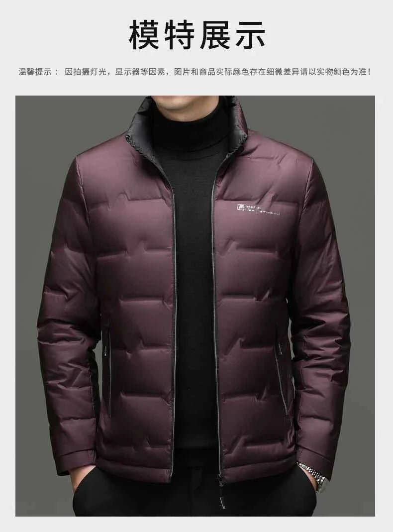 Winter Down Jacket 2026 Light Luxury Brand Men's Coat 90% White Duck Down Lining Outdoor Leisure Sports Men's Jacket