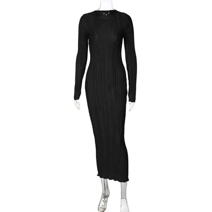 Dulzura Black Long Sleeve Dress - Winter Fashion - AMULET RING STORE