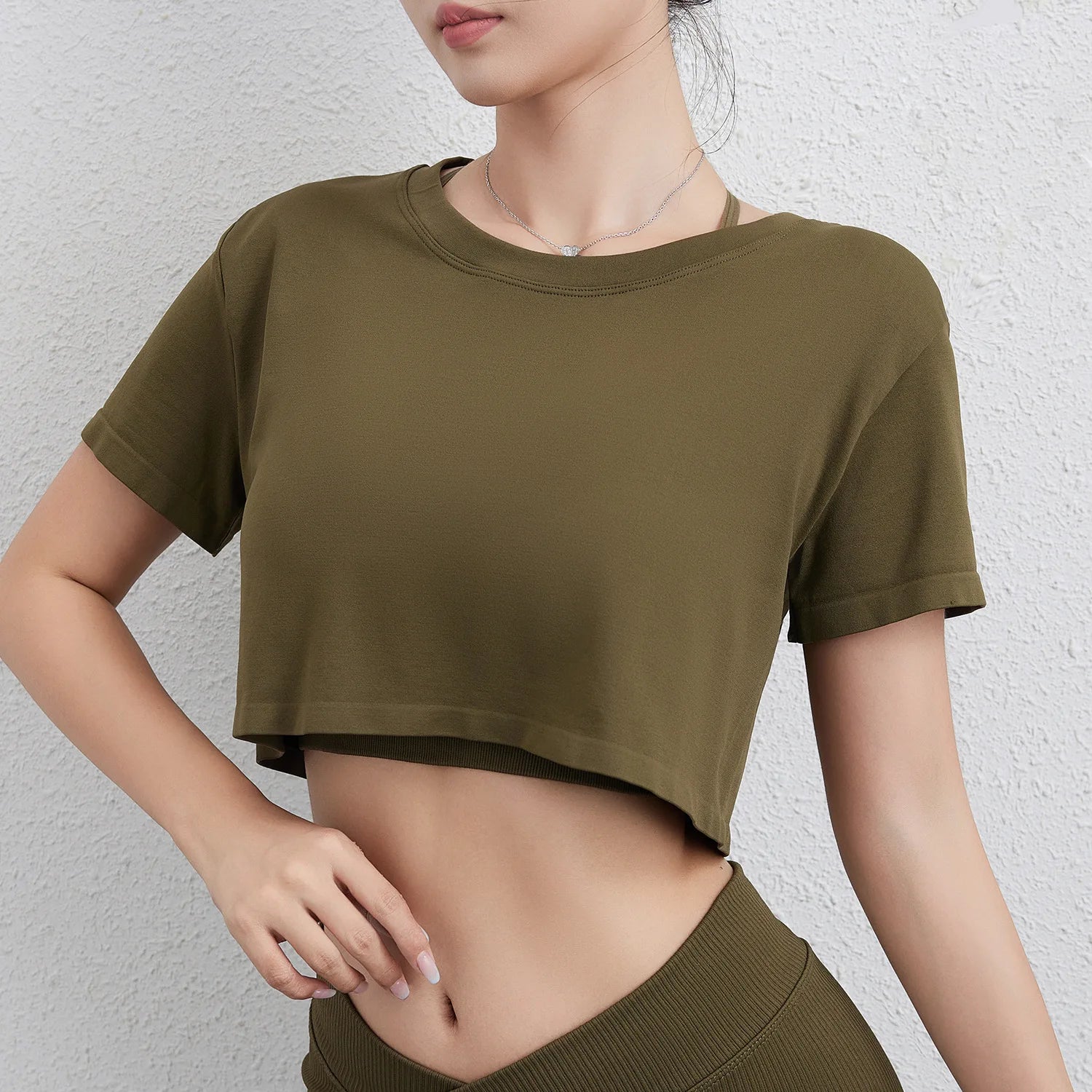 High Quality Women Loose Crop Top Shirts Fitness Crewneck Black Plain Short Sleeve heat transfer designs for t shirts - AMULET RING STORE