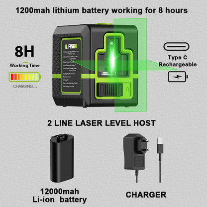 Lfine Laser Level 2 Lines with Tripod professional Level Laser Horizontal Vertical Nivel Laser automatic  360°Self-Leveling Tool