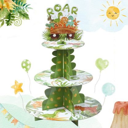 Cake Display Stand Jungle Mermaid Birthday Party Decorations Kids Dessert Holder Cake Tray Butterfly Baby Shower Cupcake Support - AMULET RING STORE