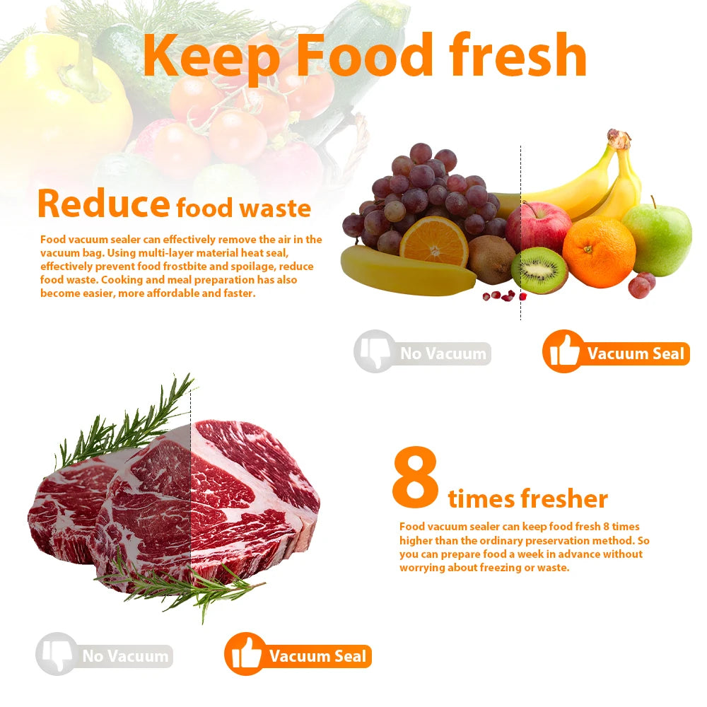 SaengQ Vacuum Sealer Machine Food Vacuum Sealer Packaging With Free 10pcs Vacuum bags Household Vacuum Food Sealing - AMULET RING STORE