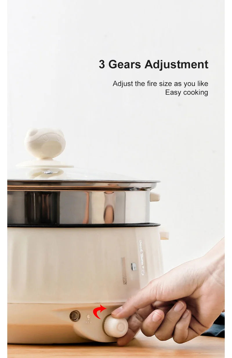 1.7L Multicooker Single/Double Layer Electric Pot 1-2 People Household Non-stick Pan Hot Pot Rice Cooker Cooking Appliances - AMULET RING STORE