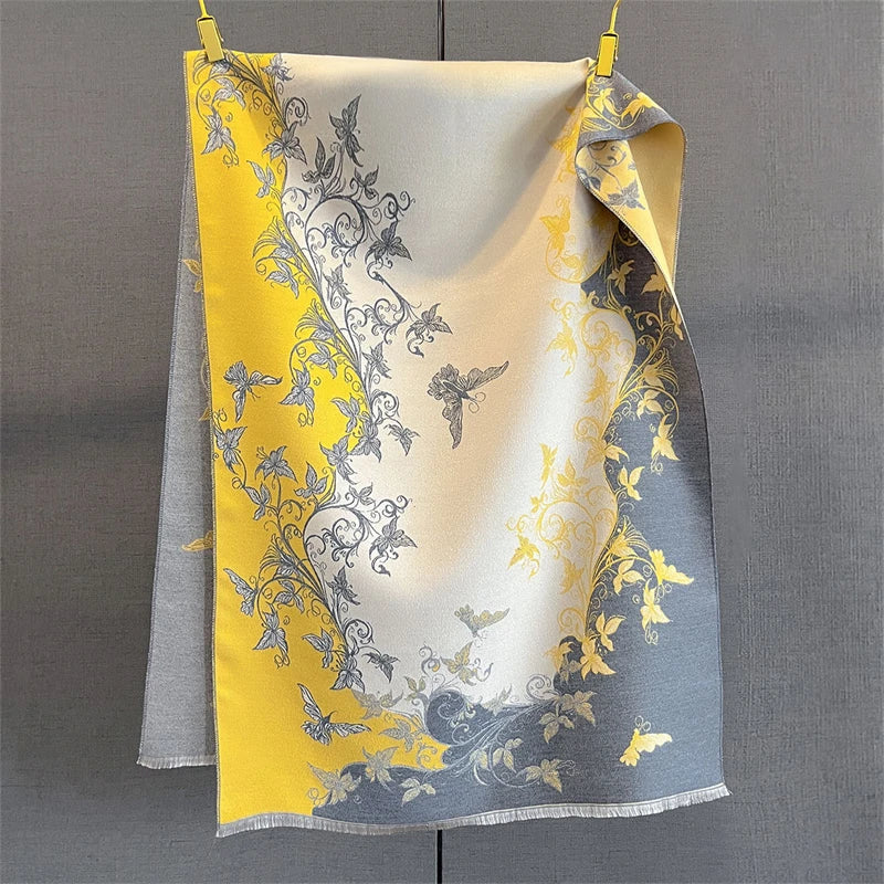 2025 Winter Warm Cashmere Scarf for Women Luxury Print Pashmina Shawl Wrap Neckerchief Female Bufanda Echarpe Design Headband - AMULET RING STORE