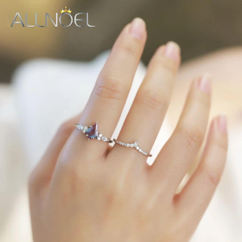 ALLNOEL 925 Sterling Silver Alexandrite Ring For Women Exquisite Style Fashionable Engagement rings Wedding Luxury diamond ring