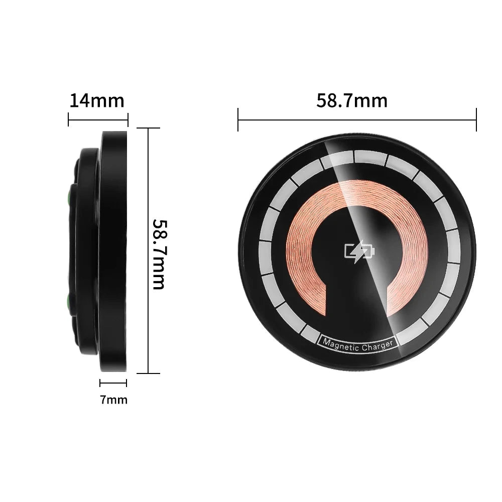 Magnetic Wireless Charging Fast Charging Type-C 15W for iPhone 16/15/14/13/12/11 Pro and Galaxy S23/S22/S21/S20, Mate60 Pro/50/40 Series, Supports Other Built-In Wireless Charging Devices and Assembled Charging Cables
