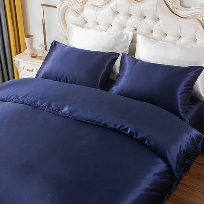 Silky Bedding Duvet Cover Super Soft Solid Home Comforter Cover with Zipper Closure, 2/3pcs Envelop Pillowcase