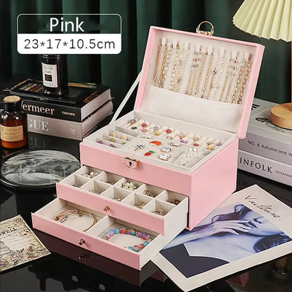 Three-layer Jewelry Storage Box for High-end Exquisite Necklaces, Earrings,Gold Jewelry and Hand Accessories with Large Capacity - AMULET RING STORE